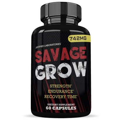 Savage Grow 742MG All Natural Advanced Men's Health Formula 60 Capsules Justified LaboratoriesBuy Supplements Australia