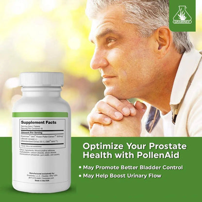 Graminex PollenAid Prostate Supplement: All Natural Prostate Support for Bladder Control & Urinary Tract Health, Rye Pollen Extract Made in USA, 90 Tablets (Pack of 2) GraminexBuy Supplements Australia