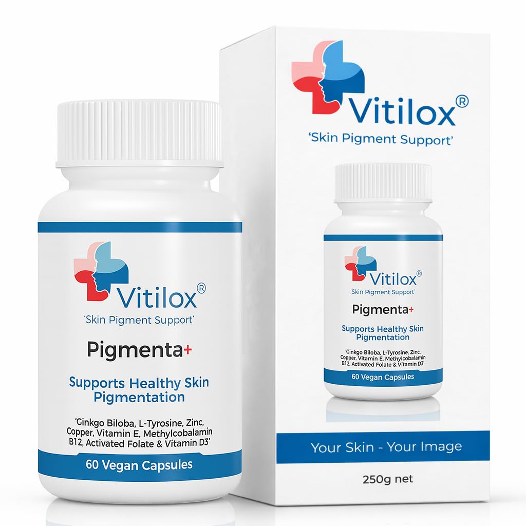 Vitilox Pigmenta+ Advanced, Skin Tone Support Supplement – 60 Tablets | 2 Months | Natural Vitiligo Skin Pigmentation Support | Reduce White Body Spots VitiloxBuy Supplements Australia