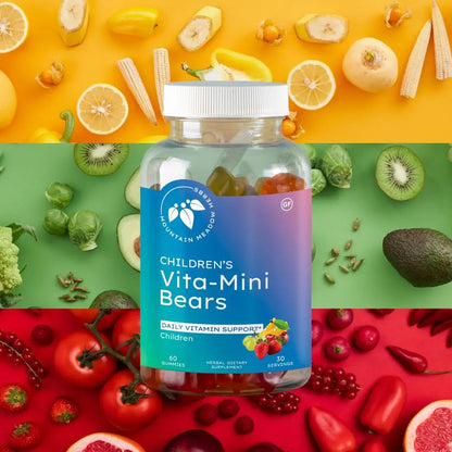 Mountain Meadow Herbs Vita-Mini Bears for Children | Multivitamin with Biotin, Folic & Pantothenic Acid, Iodin, Zinc | Mountain Meadow HerbsBuy Supplements Australia