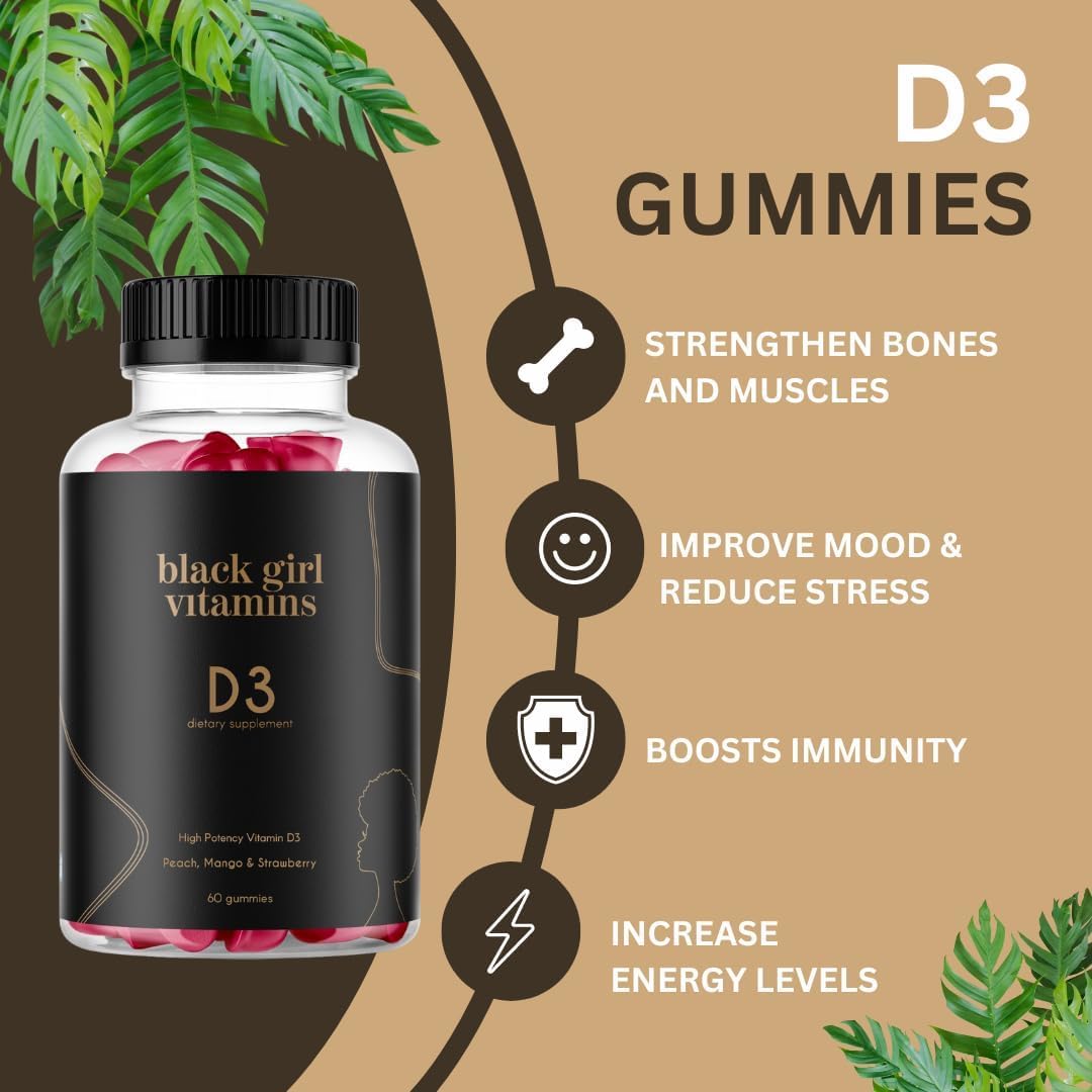 Black Girl Vitamins Complete Wellness Essentials - 30-Day Bundle with D3 Gummies, Probiotics, Hair-Skin-Nails + Sea Moss - 8 Key Nutrients for Immune, Skin & Energy Support Black Girl VitaminsBuy Supplements Australia