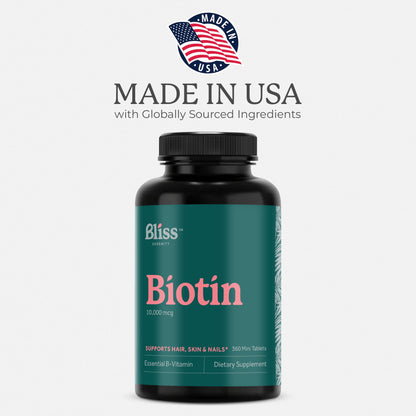 Bliss Serenity Biotin 10000mcg - Max Strength Biotin Supplement - Hair Skin and Nails Vitamins Bliss SerenityBuy Supplements Australia