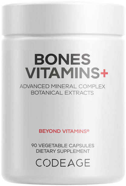 Codeage Bones Vitamins+ - Vitamin D3 & K2, Vitamin C, Calcium, Magnesium, Zinc, Hesperidin, L-Lysine, Manganese, Bamboo, Horsetail, Cissus, Boron, Trans-Resveratrol, Non-GMO Supplement - 90 Capsules CodeageBuy Supplements Australia