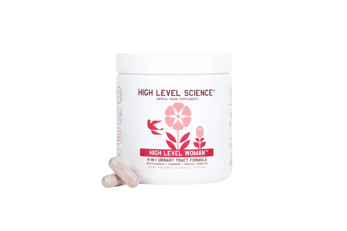 High Level D-Mannose 1000mg, Urinary Tract & Bladder Health Support, D Mannose Supplements for Women, Cranberry, Hibiscus & Dandelion, Utri Cleanse, 60 Capsules, Vegetarian, Gluten Free High LevelBuy Supplements Australia