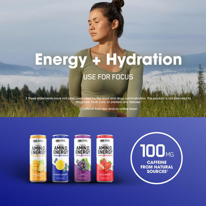 Optimum Nutrition Amino Energy Sparkling Hydration Drink, Electrolytes, Caffeine, Amino Optimum NutritionBuy Supplements Australia