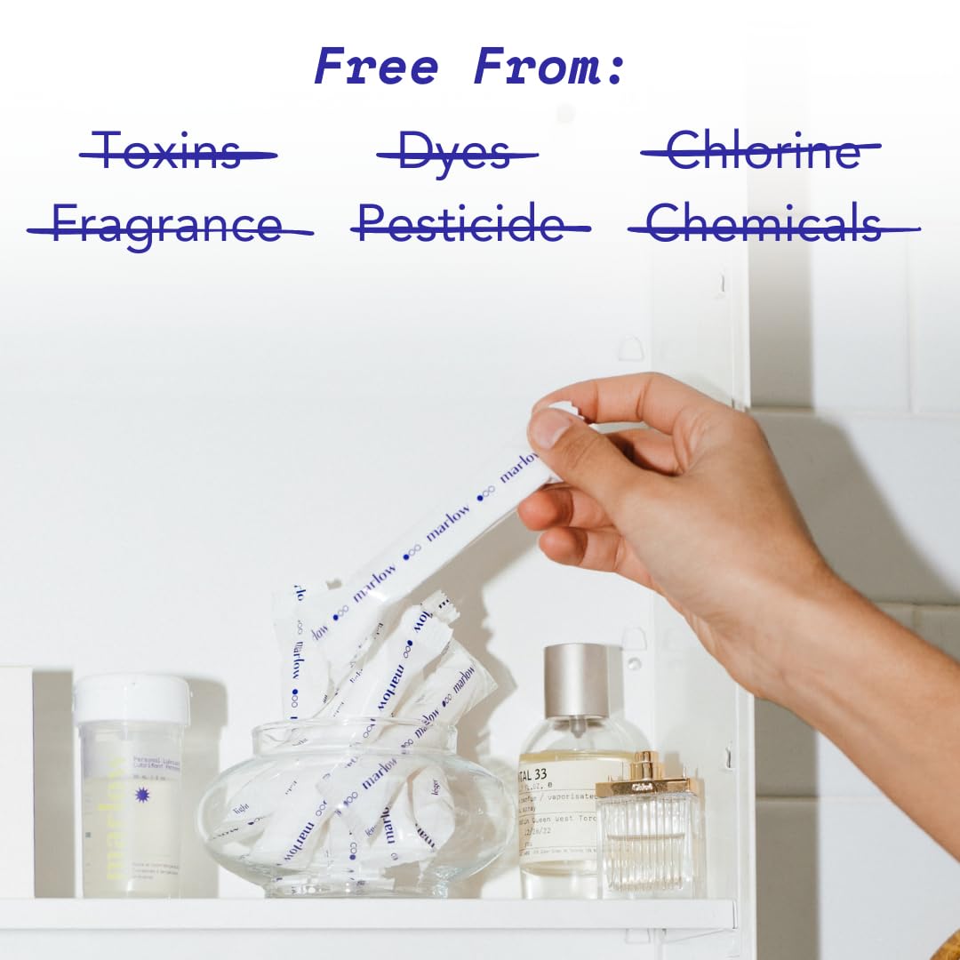 Award Winning 100% Organic Cotton Easy Glide Tampons with Compact Plant Based Applicator MARLOWBuy Supplements Australia