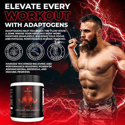 VIOLENCE Stim Free Pre Workout Powder by REVSCI, Precision Dosed Non Stim Preworkout Revolution ScienceBuy Supplements Australia