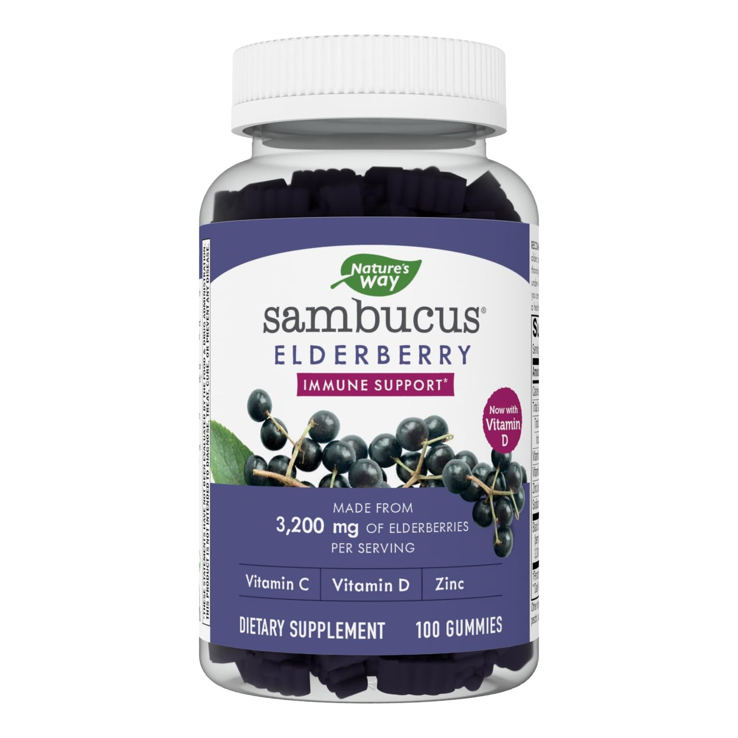 Nature's Way Sambucus Elderberry Gummies - Immune Support Supplement for Kids 