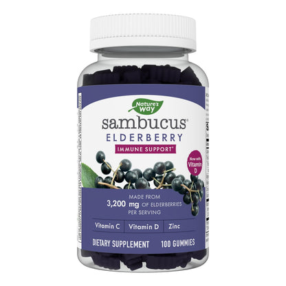 Nature's Way Sambucus Elderberry Gummies - Immune Support Supplement for Kids 