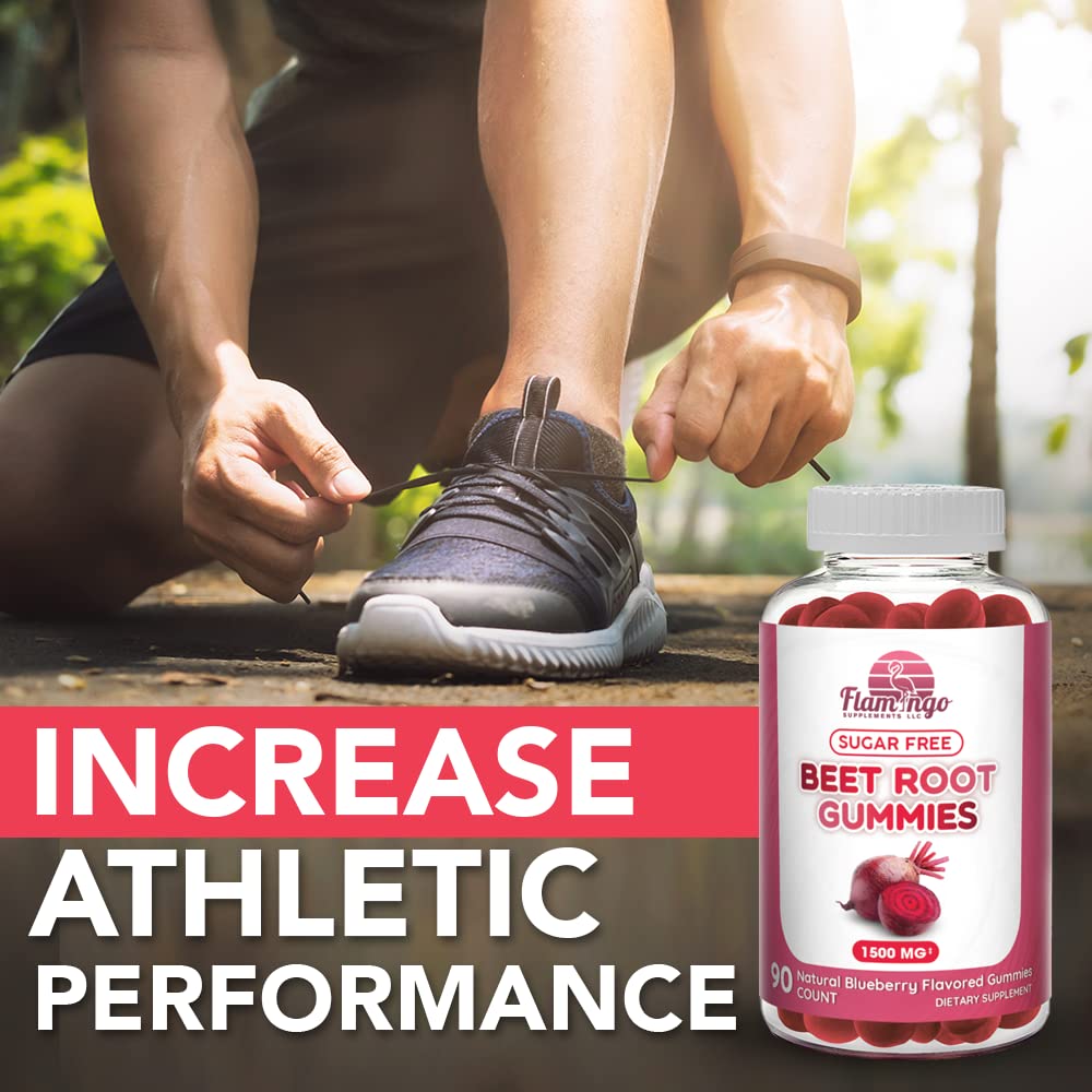Sugar Free Nitric Oxide Beet Root Gummies (1500 mg)- Beet Root Chewables for Athletic Flamingo SupplementsBuy Supplements Australia