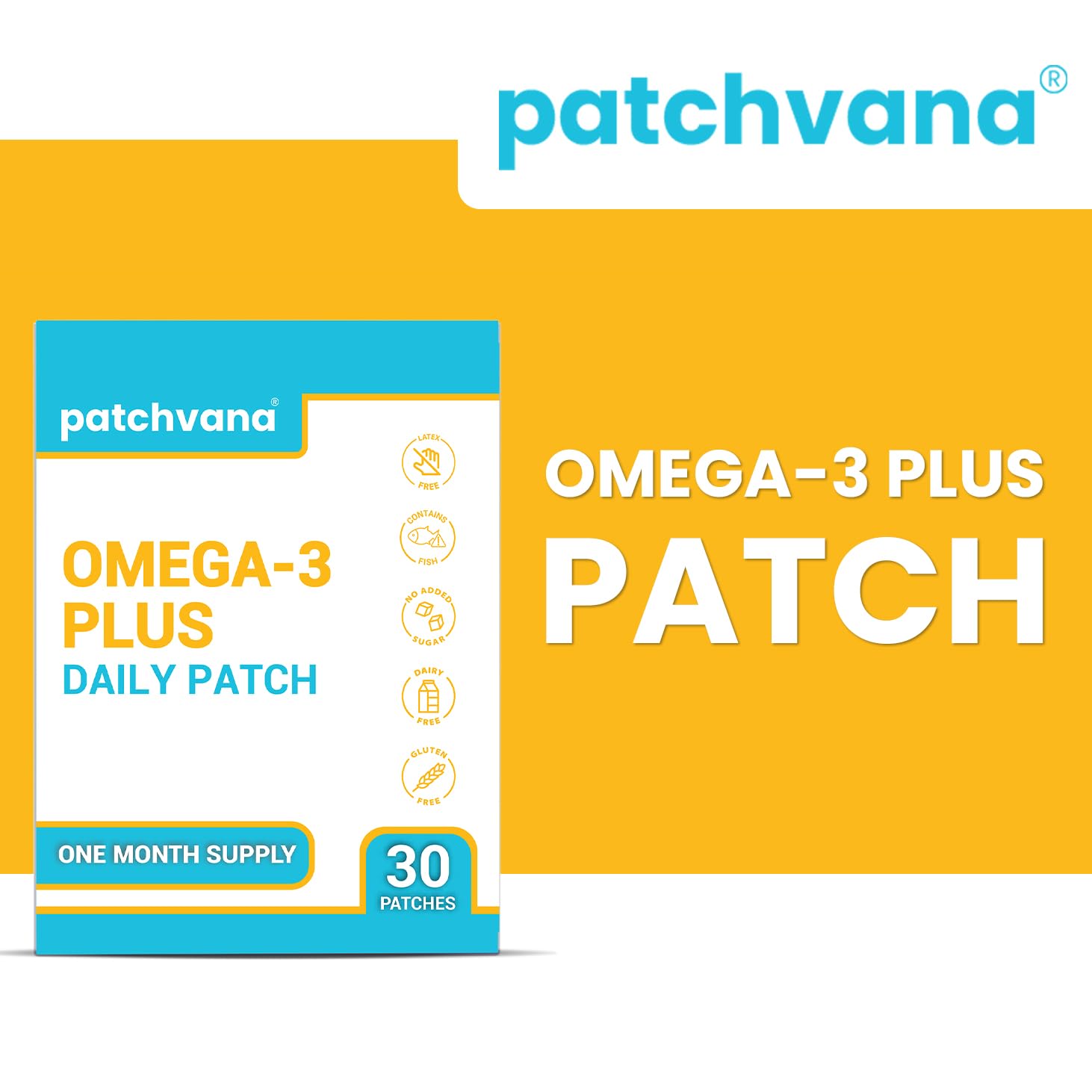Patchvana Omega 3 Patch for Women & Men, 1 Month Supply, 30 Patches PatchvanaBuy Supplements Australia