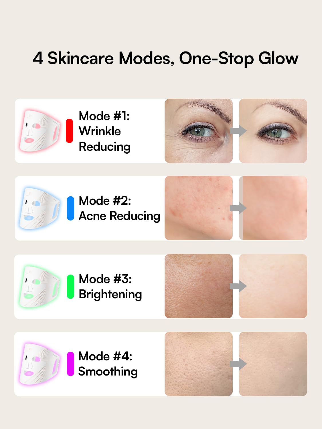INIA GLOW Light Therapy Mask for Face, LED Mask with Red Blue Green Light and Advanced Near-Infrared INIABuy Supplements Australia