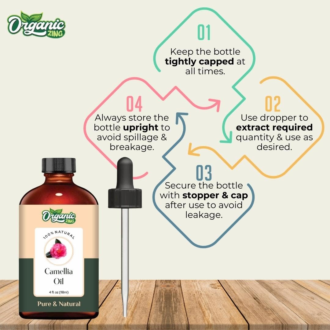 Organic Zing Camellia (Camellia Japonica) Oil | Pure & Natural Carrier Oil for Skincare, Hair Care & Massage ORGANIC ZINGBuy Supplements Australia
