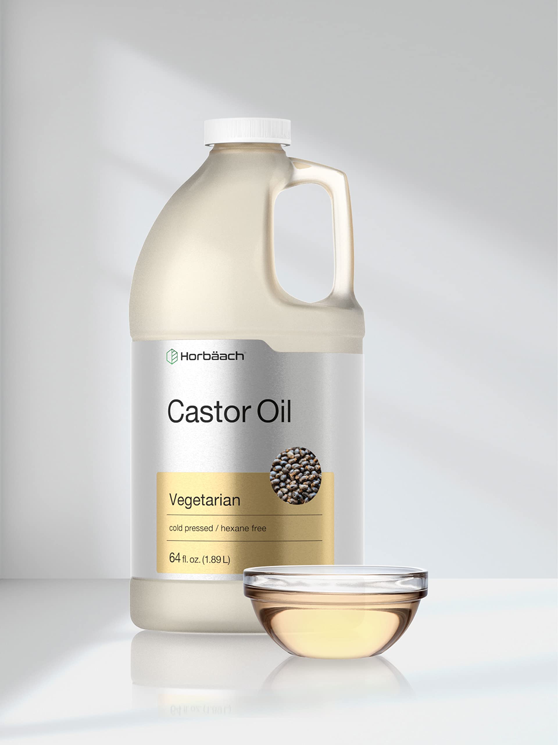 Castor Oil 64oz | for Hair Health, Eyelashes & Eyebrows | Hexane Free & Cold Pressed HorbäachBuy Supplements Australia