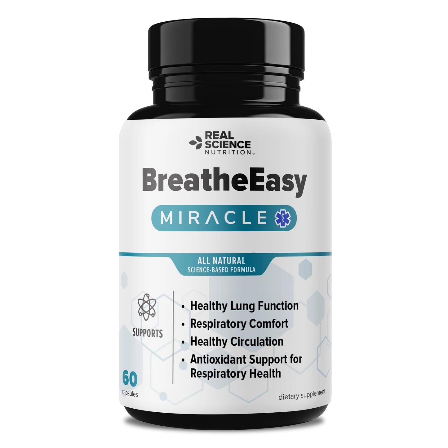 Real Science Nutrition BreatheEasy Lung Support Supplement for Lung Health & Respiratory Wellness – Lung Cleanse Formula with Vinitrox, GABA for Circulation Support - Made in USA - 60 Capsules Real Science NutritionBuy Supplements Australia