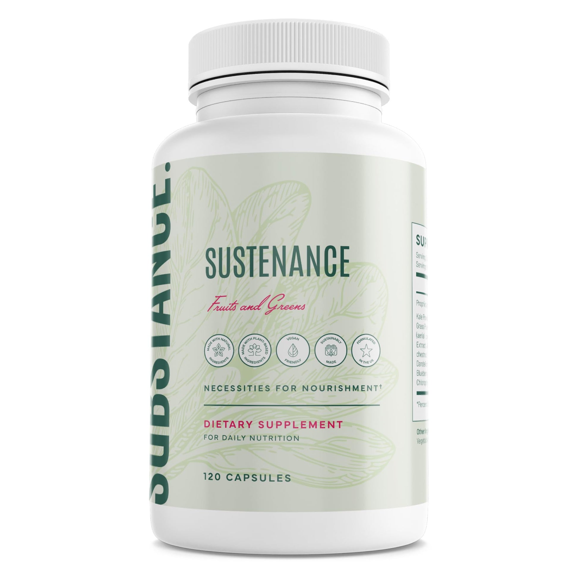 SUBSTANCE. - Nature's Sustenance Daily Greens, Daily Fruit and Veggies Supplement - Enhance Energy, Mental Clarity - Fruits and Vegetables Supplements - US Made, Vegan-Friendly - 30 Servings. SUBSTANCE.Buy Supplements Australia