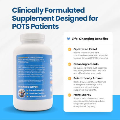 Potsies POTS Supplement Vitamin & Nutraceutical Mix Capsules for Pots Syndrome | POTS Management Essentials | 240 Capsules - 30 Day Supply PotsiesBuy Supplements Australia