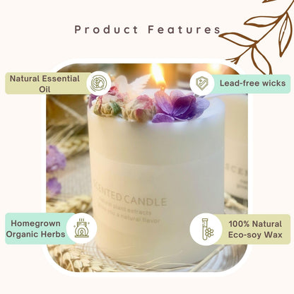 Natural Soy Scented Pillar Candles with Glass, Classic 10 oz Luxury Non Toxic White Bathroom Candle uniqiconBuy Supplements Australia