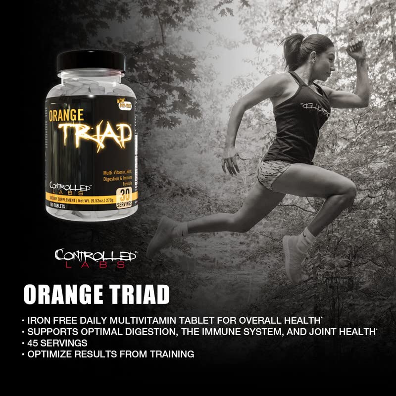 CONTROLLED LABS Orange Triad Daily Multivitamin, Iron Free Sports Supplement for Workout, Digestion, Immune, and Joints, 45 serv - Tablets (270 Count (Pack of 1)) CONTROLLED LABSBuy Supplements Australia