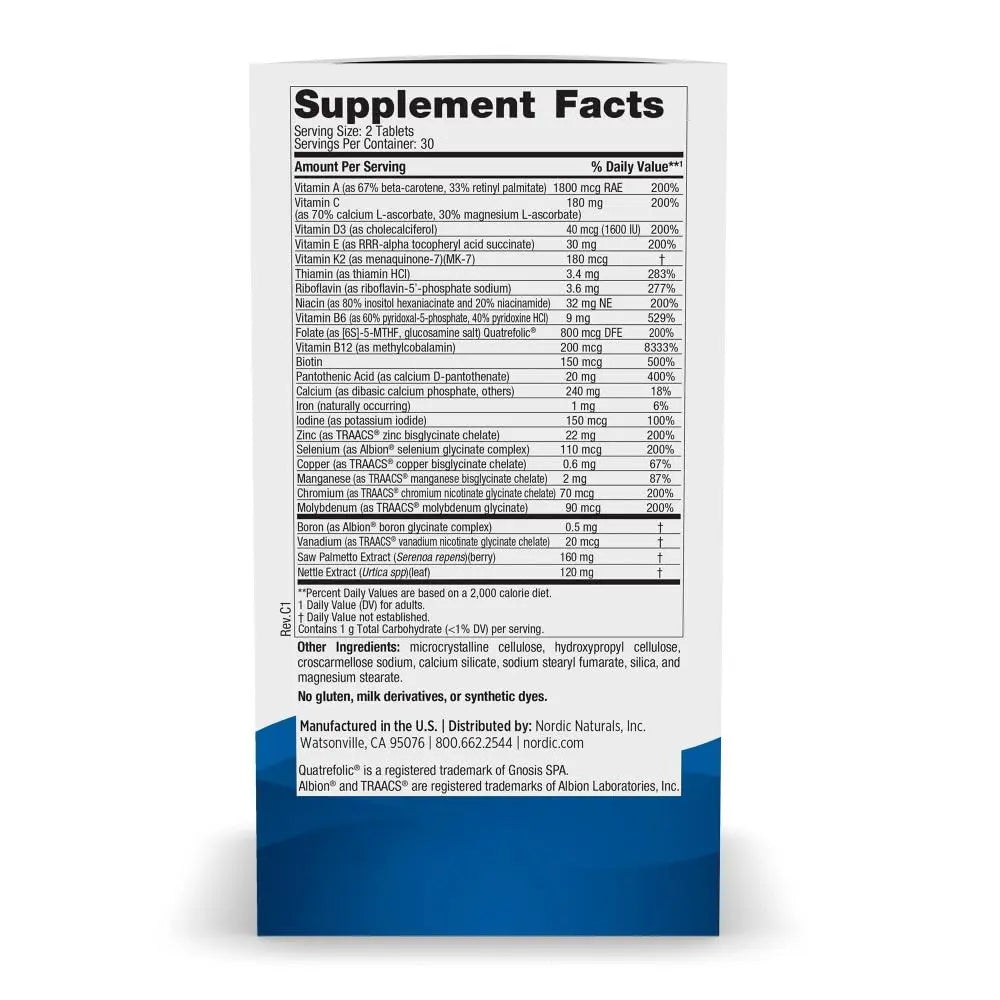 Nordic Naturals Men’s Multivitamin Extra Strength - Bone, Energy, & Blood-Vessel Support - Immunity Supplement Nordic NaturalsBuy Supplements Australia