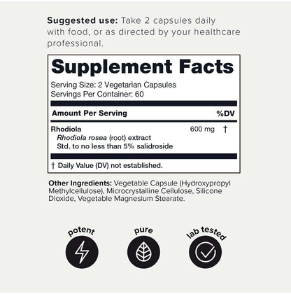Toniiq Triple-Strength 600mg Rhodiola Rosea - 120 Capsules - 5% Salidroside Concentrat ToniiqBuy Supplements Australia