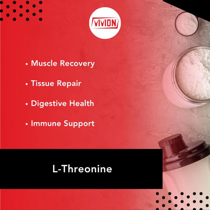 Vivion L-Threonine Powder 1000 Grams - Amino Acid Powdered for Manufacturing Muscle Recovery, Immune & Gut Health Tablet Capsule Formulations - 1 kg (2.2 lb) VivionBuy Supplements Australia