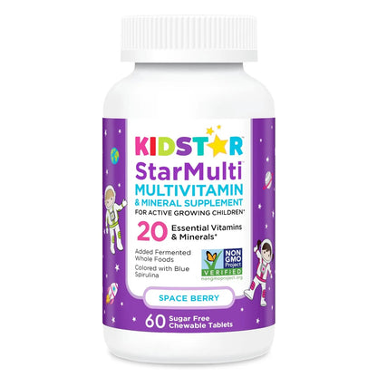 KidStar Nutrients StarMulti, Chewable Multivitamin and Multimineral Tablets for Kids, Plus Organic Fermented Whole Foods KidStar NutrientsBuy Supplements Australia