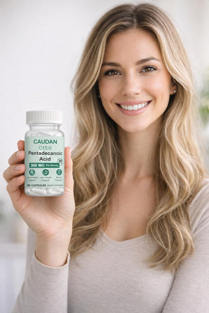 C15:0 Pentadecanoic Acid Supplement with Omega-3, CoQ10, NAD+, Vitamins, Essential Acids for Longevity Supplement, Liver Health, Energy Support - 60 ct CAUDANBuy Supplements Australia