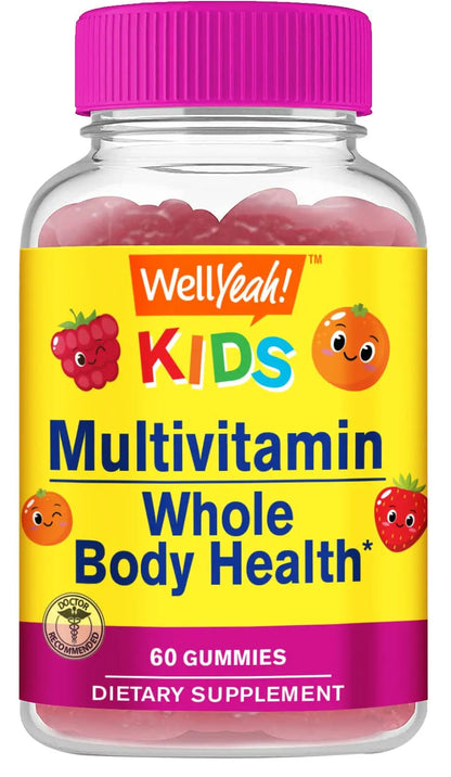 WellYeah Kids Multivitamin Gummies | Vitamin C, D3, E, A, B6, B12, Biotin, Zinc, Folic Acid, Iodine, and Niacin | Immune and Energy Support WellYeahBuy Supplements Australia