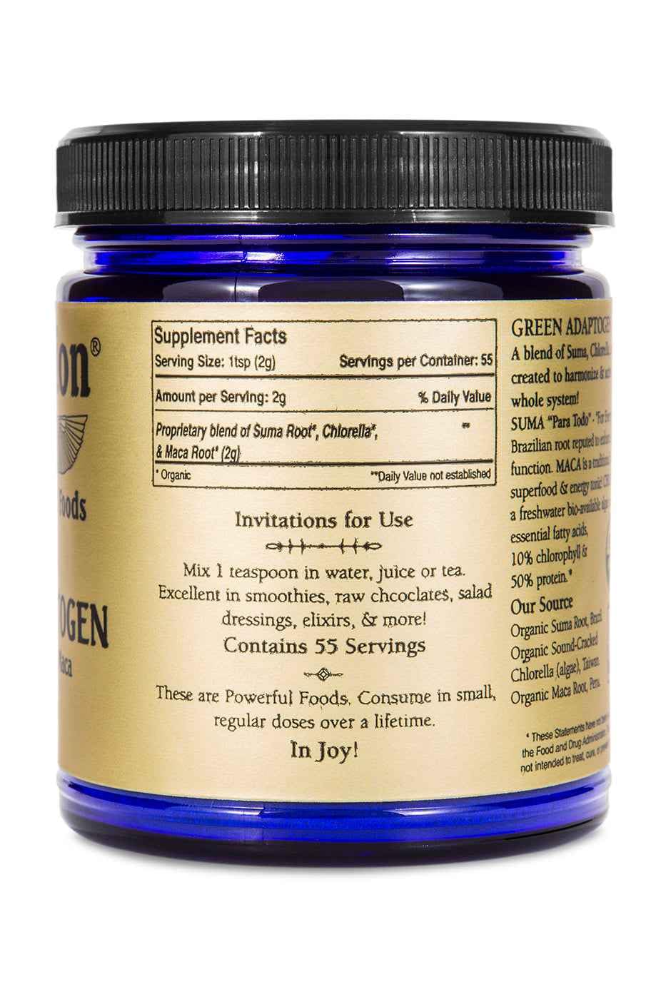 Green Adaptogen Superfood Powder | Organic Maca, Suma Root & Chlorella Blend | Plant Based Adaptogenic Herbal Supplement | Nutrient Rich Greens Powder for Smoothies & Daily Wellness | Non-GMO | 111g Sun PotionBuy Supplements Australia