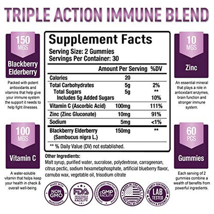 Premium Elderberry Gummies - Sambucus Elderberry Gummies for Adults - Black Elderber Purely OptimalBuy Supplements Australia