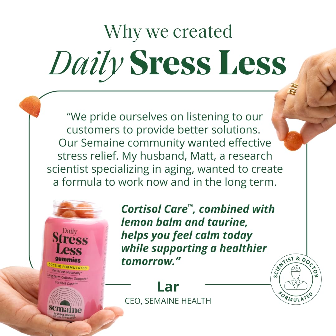 Semaine Stress Less Gummy with Cortisol Care™ 60 Count – Daily Support for Stress, Mood & Sleep SemaineBuy Supplements Australia
