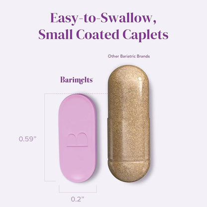 BariMelts Once Daily Bariatric Multivitamin with Iron, 60 Easy-Swallow Caplets (2-Month Supply), Multivitamin for Women, Multimineral Complex BariMelts