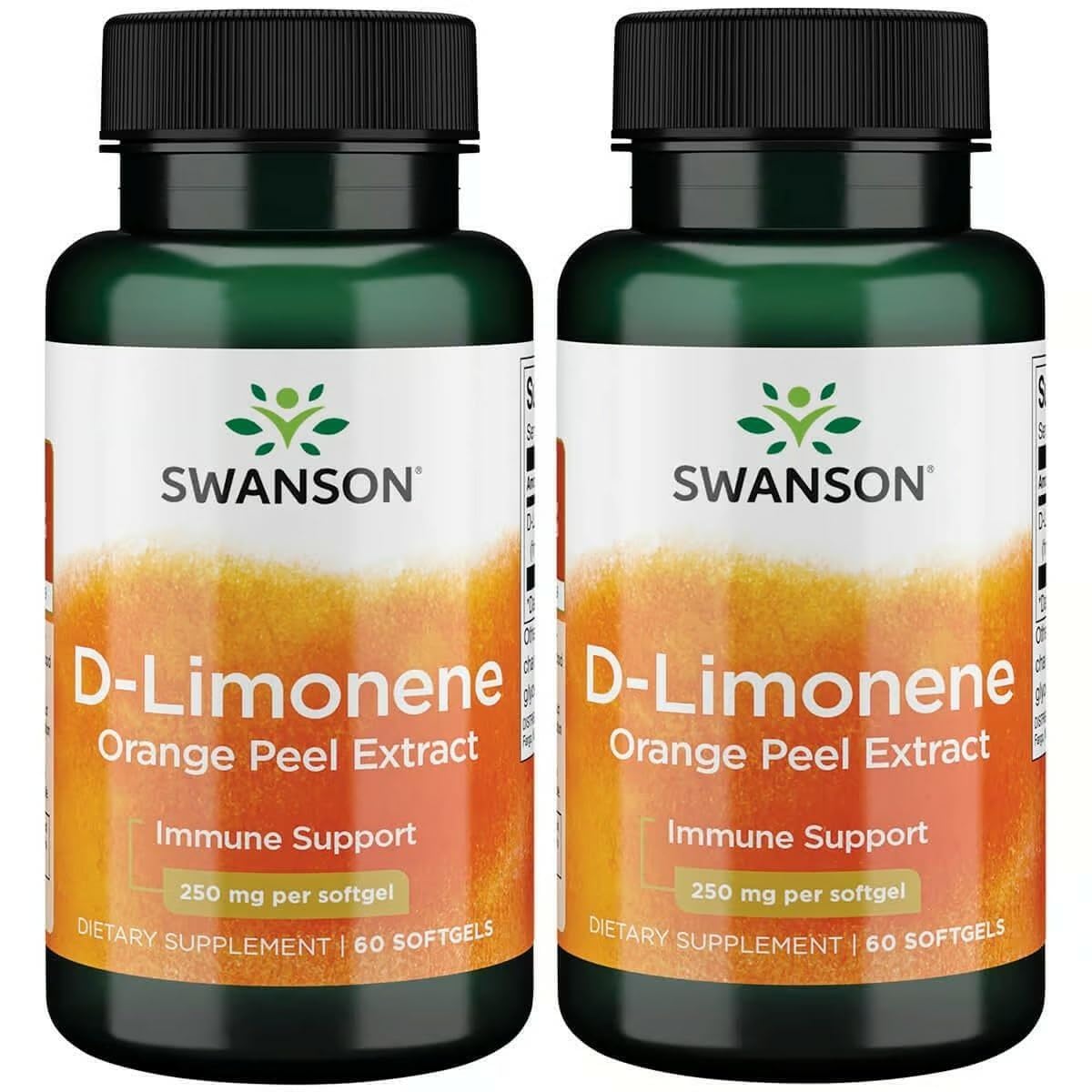Swanson D-Limonene - Orange Peel Extract Supplement Promoting Cellular Health - High Potency Formula Supporting Health Defense - (60 Capsules, 250mg Each) (2 Pack) SwansonBuy Supplements Australia