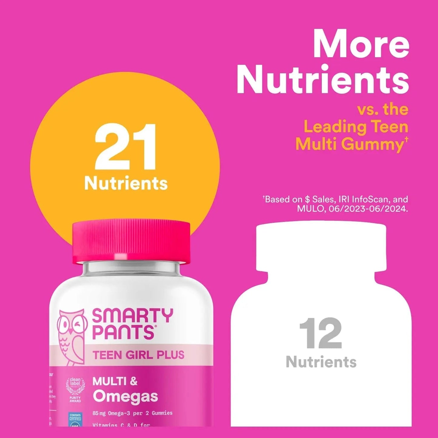 SmartyPants Teen Girl Multivitamin Gummies - Improved Formula: Omega 3 (DHA/EPA), Vitamin C, D3, B12, Vitamin A, K & Zinc SmartyPantsBuy Supplements Australia