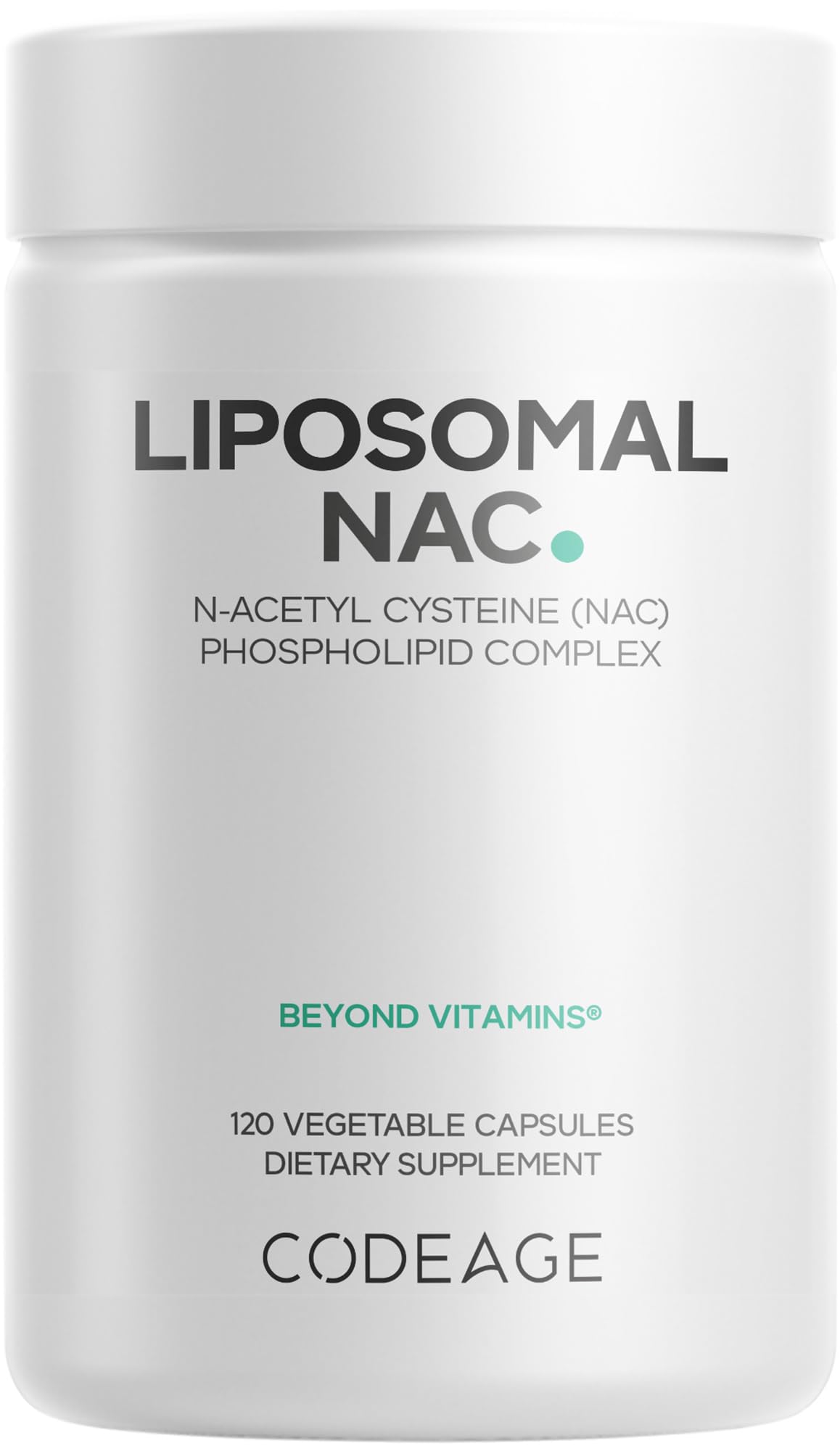 Codeage Liposomal NAC Supplement - N-Acetyl L-Cysteine Amino Acid - 2 Month Supply - Free-Form NAC - Phospholipid Complex - Vegan, Non-GMO, Gluten-Free, Dairy-Free - 120 Capsules CodeageBuy Supplements Australia