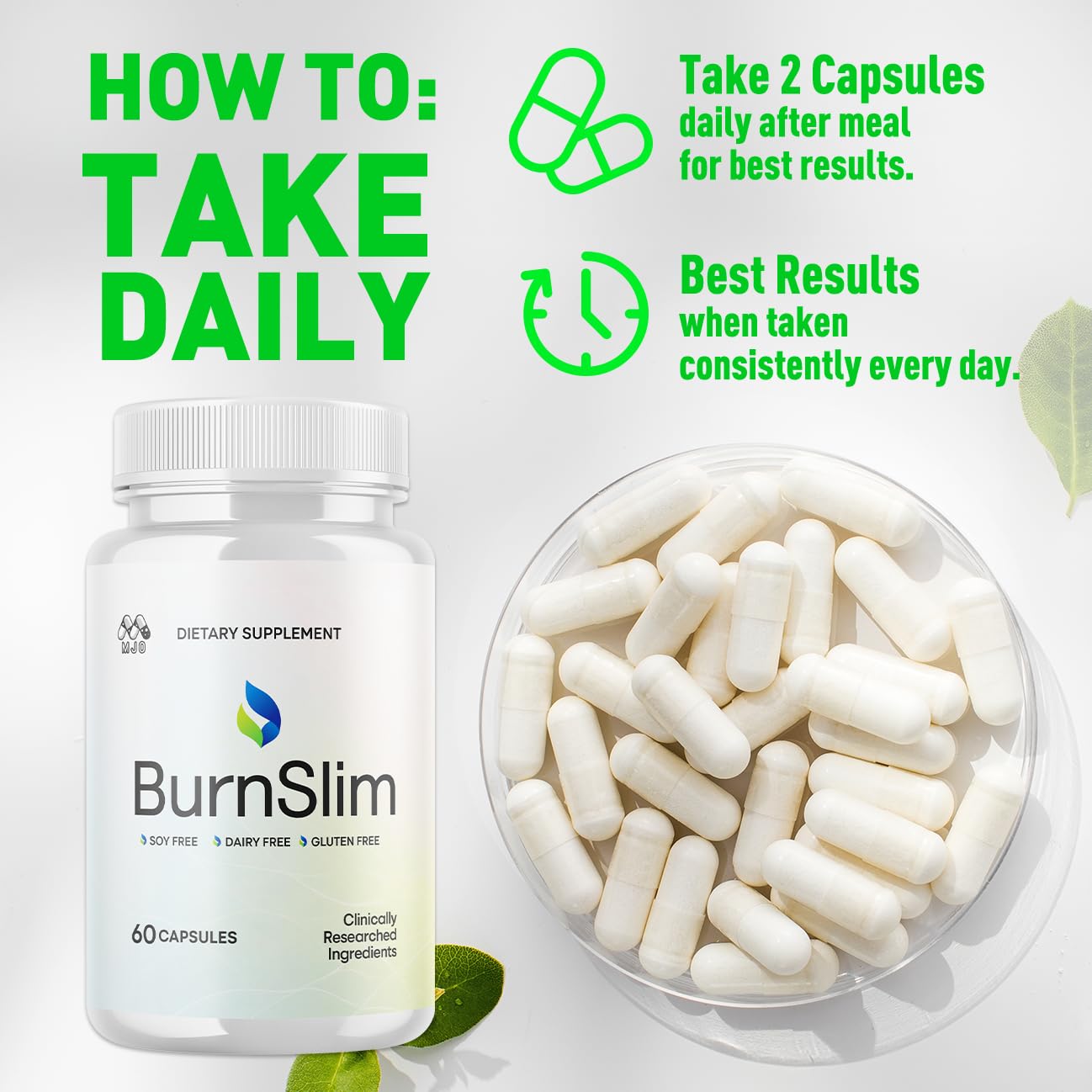 (5 Pack) Burn Slim Capsules, Official Burnslim Pills with All Natural Ingredients, Advanced Burn Slim Health and Wellness Supplement Supporting Active Lifestyle for Women and Men (300 Capsules) MJOBuy Supplements Australia