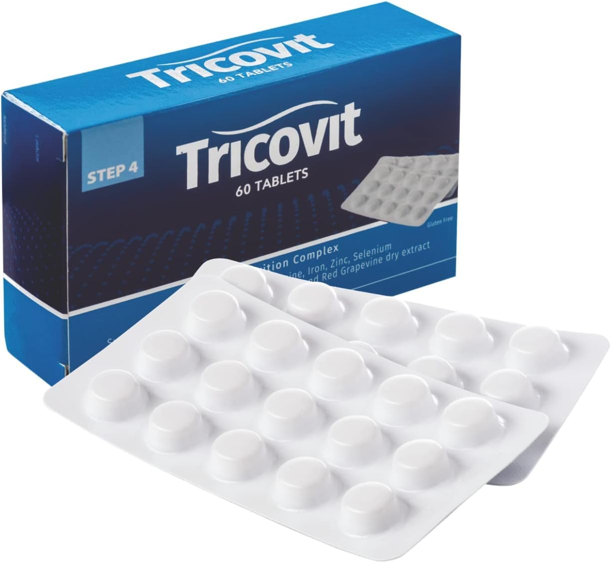 Tricovit Hair Growth Supplement - Nail & Hair Health Vitamins with Amino Acids, Minerals & Antioxidants - Dermatologist-Formulated & Gluten-Free Vitamins and Supplements for Women & Men (60 tablets) TricovitBuy Supplements Australia