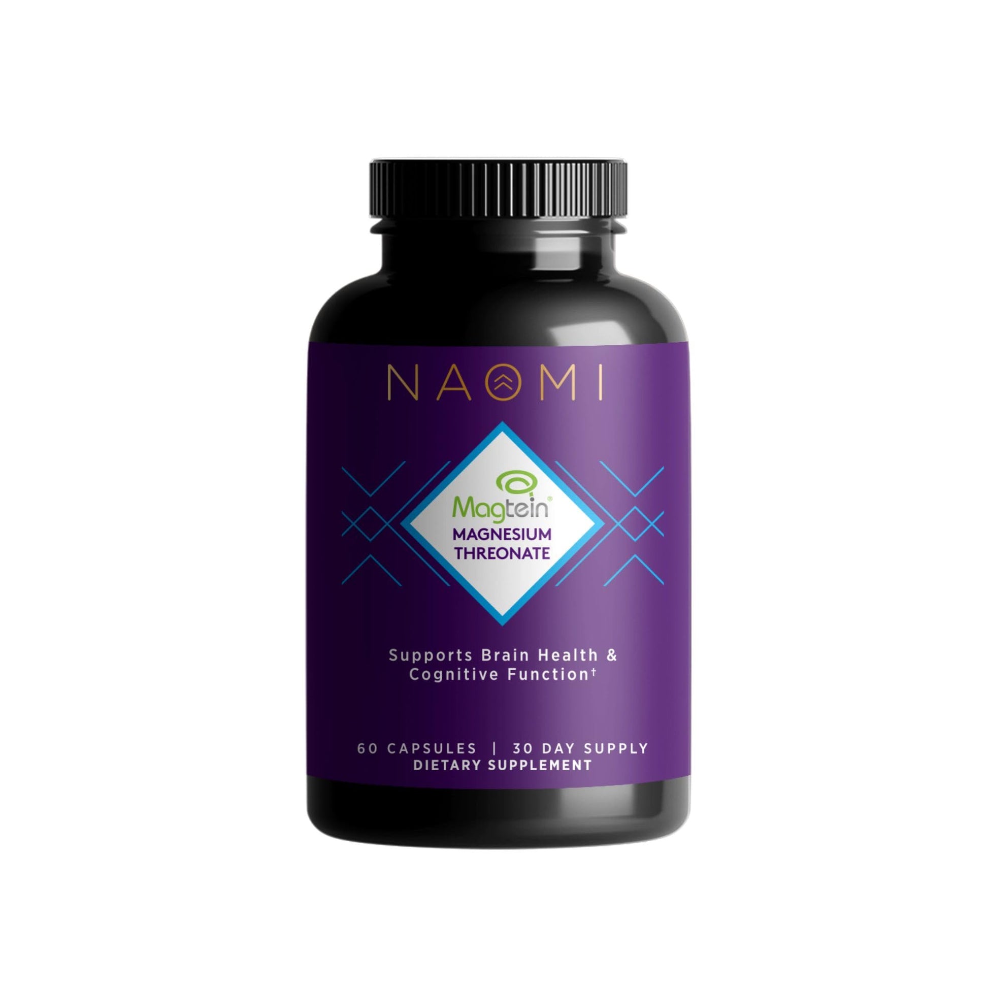 NAOMI Magnesium L-Threonate with 2,000mg Patented Magtein®, High Absorption Elemental Magnesium, Memory Supplement - Brain Health, Focus, Nerve Support, Heart Health, Natural Sleep Aid, 60 Veggie Caps NAOMIBuy Supplements Australia