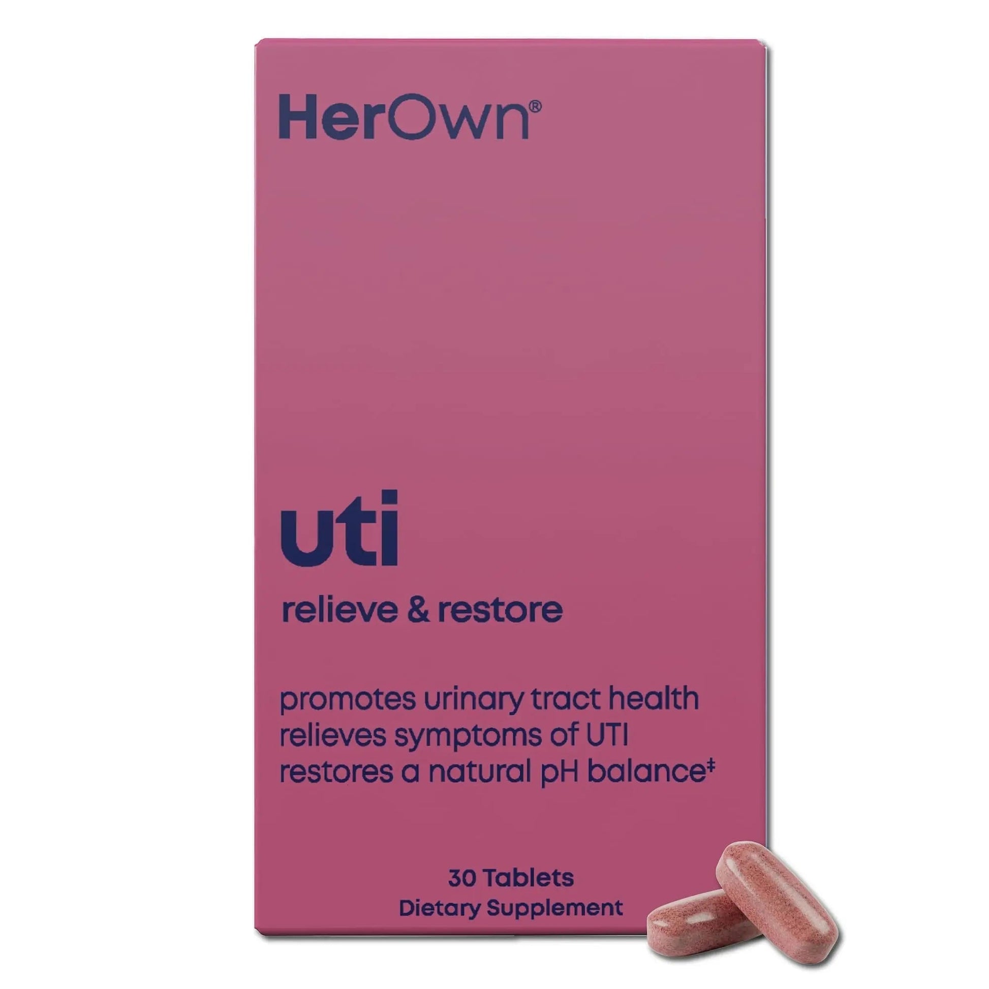 her own UTI, Helps Restore pH Balance, Supports Vaginal Flora and Balance, Promotes Urinary Health, 7 Strain Probiotic Blend, Shelf Stable, Gluten and Soy Free, Vegan, 30 Capsules, 30 Servings her ownBuy Supplements Australia