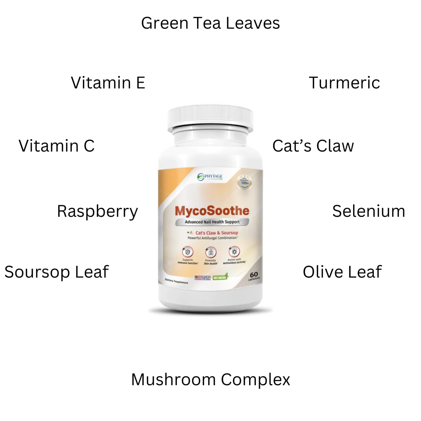 Phytage Labs MycoSoothe Advanced Hair, Skin, Nail & Immunity Support Formula - 60 Capsules Phytage LabsBuy Supplements Australia