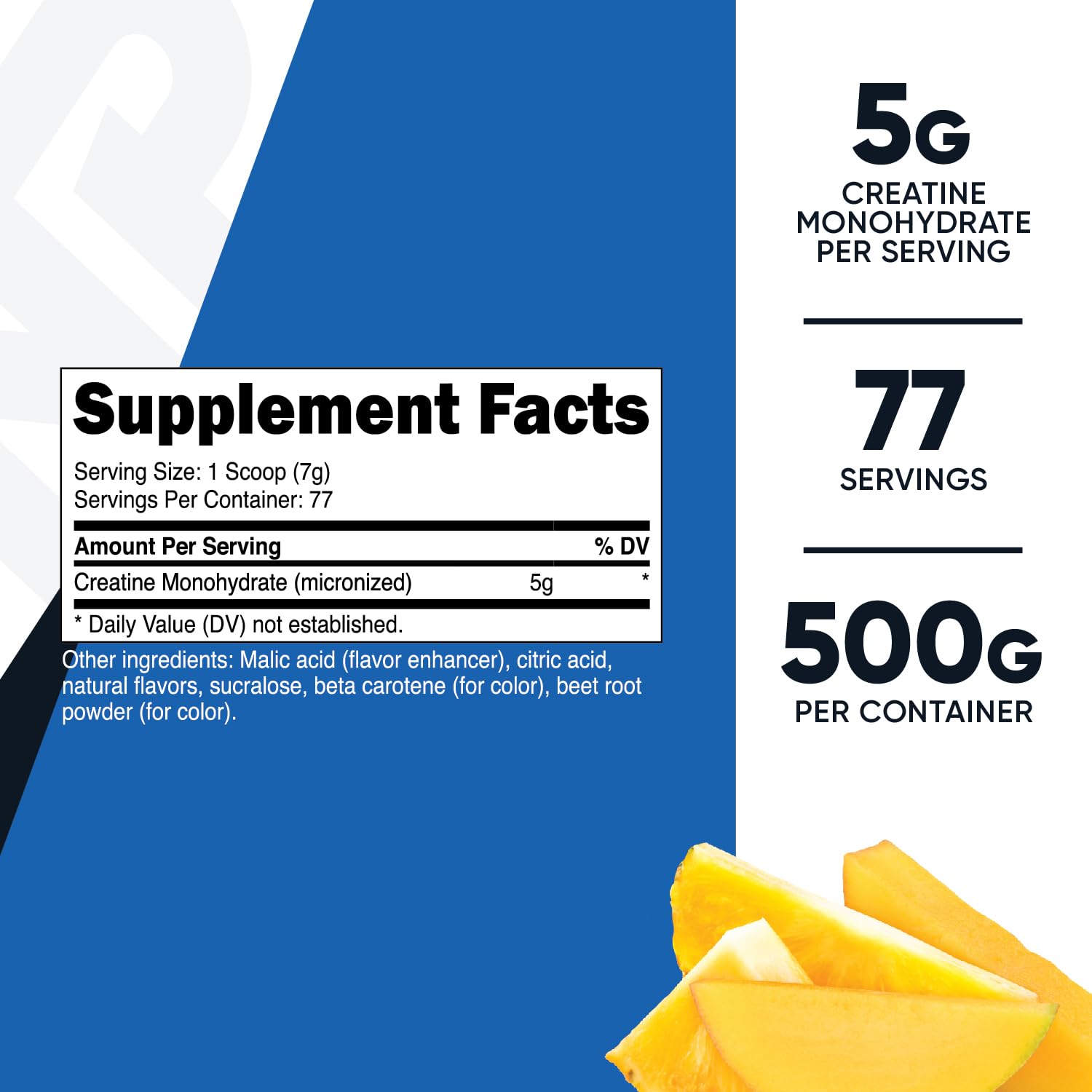 Nutricost Creatine Monohydrate Powder (Pineapple Mango, 500 Gram) - Micronized NutricostBuy Supplements Australia
