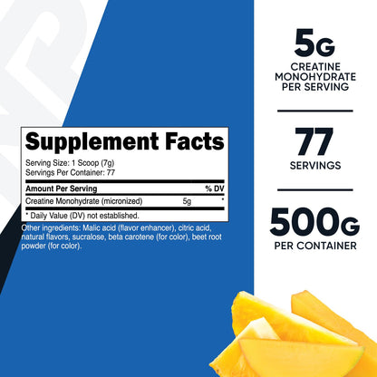 Nutricost Creatine Monohydrate Powder (Pineapple Mango, 500 Gram) - Micronized NutricostBuy Supplements Australia