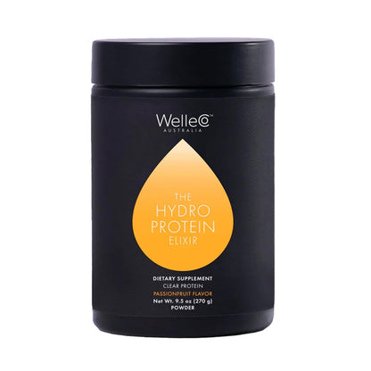 WelleCo HydroProtein Elixir, Potassium Electrolyte Powder with 15g Vegan Protein for Energy, Healthy Hair, Skin & Nails, Easy to Digest Powdered Electrolytes, Passionfruit, 9.5oz Jar WelleCoBuy Supplements Australia