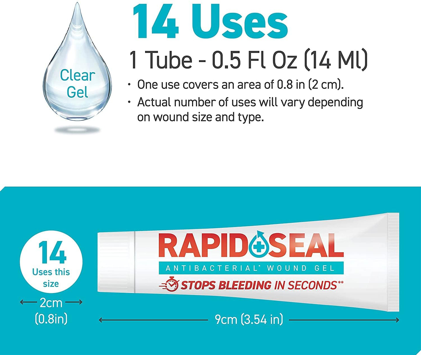 Rapid-Seal Wound Gel (1 Count) | Stops Bleeding in Seconds, Ideal for Cuts Rapid-SealBuy Supplements Australia