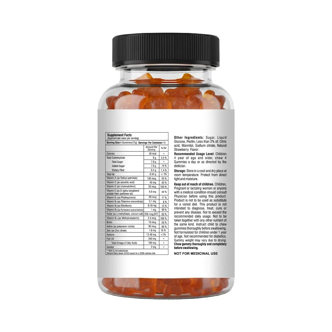 Mishas Nutraceuticals Kids Multivitamin Gummies with Omega 3 Fish Oil (EPA/DHA), Vitamin D3, C, B12, B6, Vitamin A, K & Zinc Immune Support MishasBuy Supplements Australia