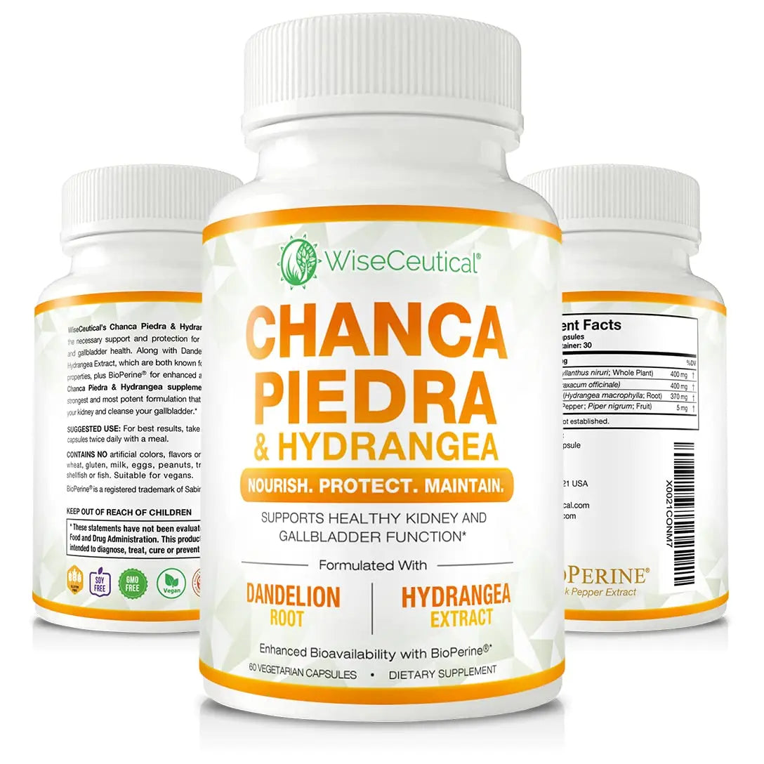 Max Strength Chanca Piedra, Hydrangea & Dandelion Root - Natural Kidney & Gallbladder Formula - Stone Breaker, Flush Impurities, Cleanse Urinary Tract - Enhanced with BioPerine. 60 Veggie Capsules. WiseceuticalBuy Supplements Australia