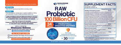 Organic Probiotics 100 Billion CFU, Dr Formulated Probiotics for Women, Probiotics Wholesome WellnessBuy Supplements Australia
