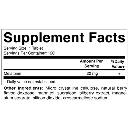 Vitamatic Melatonin 20mg Tablets | Vegetarian, Non-GMO, 6 pack VitamaticBuy Supplements Australia