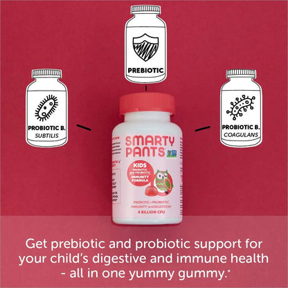 SmartyPants Organic Toddler Multivitamin Gummies: Probiotics & Kids Probiotic Immunity Gummies: Prebiotics & Probiotics for Digestive Health and Immune Support Supplement SmartyPantsBuy Supplements Australia